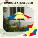 Outsunny Kids Picnic Table Set w/ Sand and Water, Removable Parasol - Brown