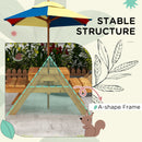 Outsunny Kids Picnic Table Set w/ Sand and Water, Removable Parasol - Brown