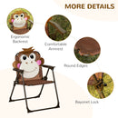 Outsunny Kids Table Chair set with Umbrella, Ages 3-6 Years - Brown