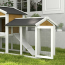 Pawhut 2-Tier Wooden Rabbit Bunny Guinea Pig Hutch Small Pet House Ramp