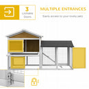 Pawhut 2-Tier Wooden Rabbit Bunny Guinea Pig Hutch Small Pet House Ramp