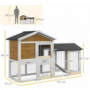 Pawhut 2-Tier Wooden Rabbit Bunny Guinea Pig Hutch Small Pet House Ramp