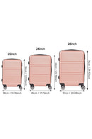Livingandhome 3PCS Lockable Travel Suitcase Set