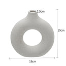 Lifeideas Nordic Style Ceramic Round Vase in White