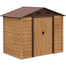 Outsunny Outdooor Storage Shed Wooden Effect Galvanised Steel 7.7ft x 6.4ft