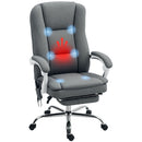 HOMCOM Massage Office Chair, Heated Reclining Desk Chair, Grey