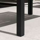 Outsunny Outdoor Side Table Garden Table with Steel Frame and Slat Top