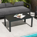 Outsunny Outdoor Side Table Garden Table with Steel Frame and Slat Top
