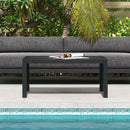 Outsunny Outdoor Side Table Garden Table with Steel Frame and Slat Top