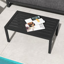 Outsunny Outdoor Side Table Garden Table with Steel Frame and Slat Top