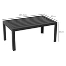 Outsunny Outdoor Side Table Garden Table with Steel Frame and Slat Top