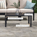 Outsunny Outdoor Side Table Garden Table with Steel Frame and Slat Top