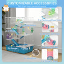 PawHut 6 Tier Hamster Cage With Twin Tower And Accessories, Light Blue