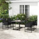 Outsunny 4 Seater Outdoor Table and Chairs with Adjustable Backrest for Garden