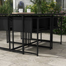 Outsunny 4 Seater Outdoor Table and Chairs with Adjustable Backrest for Garden
