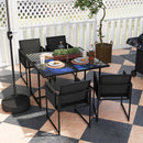 Outsunny 4 Seater Outdoor Table and Chairs with Adjustable Backrest for Garden