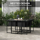 Outsunny 4 Seater Outdoor Table and Chairs with Adjustable Backrest for Garden