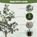 HOMCOM 2 Pack Artificial Plants, Faux Silk Eucalyptus Trees, 120cm