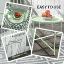 Outsunny 46cm Round Garden Table, Small Side Table w/ Removable Tray, Green