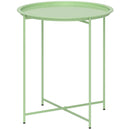 Outsunny 46cm Round Garden Table, Small Side Table w/ Removable Tray, Green