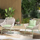 Outsunny 46cm Round Garden Table, Small Side Table w/ Removable Tray, Green