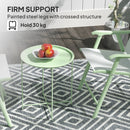 Outsunny 46cm Round Garden Table, Small Side Table w/ Removable Tray, Green