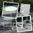Outsunny 46cm Round Garden Table, Small Side Table w/ Removable Tray, Green