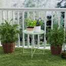 Outsunny 46cm Round Garden Table, Small Side Table w/ Removable Tray, Green