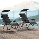 Outsunny 2 Pcs Zero Gravity Lounger Chair, Folding Reclining Chair