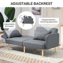 HOMCOM Convertible Sofa Bed Settee with Cushions, Adjustable Backrest, Grey
