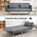 HOMCOM Convertible Sofa Bed Settee with Cushions, Adjustable Backrest, Grey