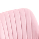 Vinsetto Velvet Office Chair with Adjustable Height and Wheels, Pink
