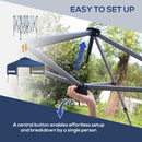 Outsunny 3 x 3(m) Pop Up Gazebo, Instant Shelter with Extend Dual Awning, Blue