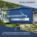 Outsunny 3 x 3(m) Pop Up Gazebo, Instant Shelter with Extend Dual Awning, Blue