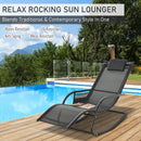 Outsunny Lounger Rocking Chair - Black