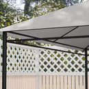 Outsunny 3 x 4m Gazebo Canopy Replacement Gazebo Roof Cover, Light Grey