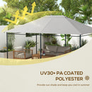 Outsunny 3 x 4m Gazebo Canopy Replacement Gazebo Roof Cover, Light Grey