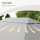 Outsunny 3 x 4m Gazebo Canopy Replacement Gazebo Roof Cover, Light Grey