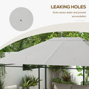 Outsunny 3 x 4m Gazebo Canopy Replacement Gazebo Roof Cover, Light Grey