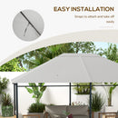 Outsunny 3 x 4m Gazebo Canopy Replacement Gazebo Roof Cover, Light Grey