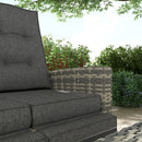 Outsunny 4 Piece Rattan Garden Furniture Set with Sofa, Glass Table, Light Grey