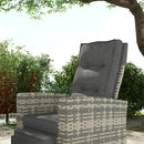 Outsunny 4 Piece Rattan Garden Furniture Set with Sofa, Glass Table, Light Grey