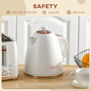 HOMCOM Electric Kettle, Fast Boil, 1.7L, 3kW, Swivel, Auto Shut-off