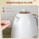 HOMCOM Electric Kettle, Fast Boil, 1.7L, 3kW, Swivel, Auto Shut-off