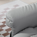 HOMCOM PU Leather Manual Reclining Armchair Footstool Padded Seat Light Grey