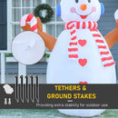 HOMCOM Rotating Christmas Inflatable Snowman,