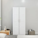 HOMCOM Wardrobe for Bedroom, Double Wardrobe with Hanging Rail
