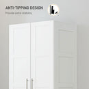 HOMCOM Wardrobe for Bedroom, Double Wardrobe with Hanging Rail