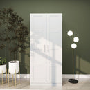 HOMCOM Wardrobe for Bedroom, Double Wardrobe with Hanging Rail