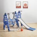 Livingandhome Kids Toddler Swing and Slide Set with Basketball Hoop
